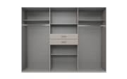 Drehtürenschrank Düsseldorf, grau, 270 x 208 cm, inkl. Spiegelfront