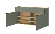 Mehrzweckschrank I GW-Ameca, taupegrün/Eiche-Nachbildung, inkl. Softclose Funktion