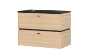Waschbeckenunterschrank Modesto, Eiche-Nachbildung, inkl. Waschbecken