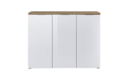 Schuhschrank GW-Telde, weiß/Eiche Nachbildung, 134 cm, inkl. Softclose Funktion 