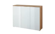 Schuhschrank GW-Telde, weiß/Eiche Nachbildung, 134 cm, inkl. Softclose Funktion 