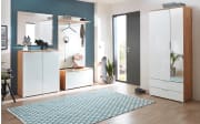 Schuhschrank GW-Telde, weiß/Eiche Nachbildung, 89 cm, inkl. Softclose Funktion 