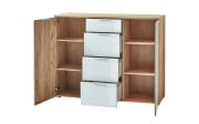 Sideboard GW-Telde, weiß/Eiche Nachbildung, 134 cm, inkl. Softclose Funktion 