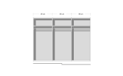 Schwebetürenschrank Linea, Bartex Eiche/graphit, 270 x 211 cm