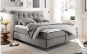 Boxspringbett Malibu 2, light grey, 180 x 200 cm, inkl. Visco-Schaumtopper