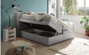 Boxspringbett Tacoma 3, Uran schlamm, 180 x 200 cm, inkl. Topper und Bettkasten