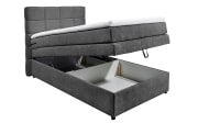 Boxspringbett Tacoma 3, Soro 97 anthrazit, 120 x 200 cm, inkl. Topper und Bettkasten