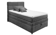 Boxspringbett Tacoma 3, Soro 97 anthrazit, 120 x 200 cm, inkl. Topper und Bettkasten