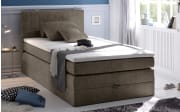 Boxspringbett Hawaii 2, Soro 24 stone, 120 x 200 cm, inkl. Topper und Bettkasten