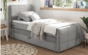 Boxspringbett Kuba 1, schlamm, 100 x 200 cm, inkl. Topper und Bettkasten