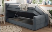 Boxspringbett Kuba 1, anthrazit, 100 x 200 cm, inkl. Topper und Bettkasten