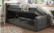 Boxspringbett Kuba 1, stone, 100 x 200 cm, inkl. Topper und Bettkasten