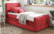 Boxspringbett Kuba 1, berry, 100 x 200 cm, inkl. Topper und Bettkasten