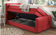 Boxspringbett Kuba 3, Uran 15 berry, 120 x 200 cm, inkl. Visco-Topper und Bettkasten