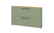 Schuhschrank Lissome, Grün/Eiche-Nachbildung, inkl. Schuhkörbe