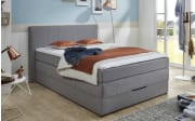 Boxspringbett BX1330 Florida, silber, 140 x 200 cm, inkl. Bettkasten und Topper