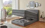 Boxspringbett Kurt, grau, 120 x 200 cm,  Härtegrad 2/3