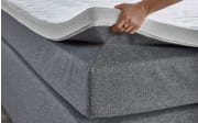 Boxspringbett Krems, silber, 140 x 200 cm, inkl. Bettkasten