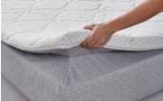 Boxspringbett Graz, silber, 180 x 200 cm, inkl. Topper