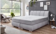 Boxspringbett Graz, silber, 180 x 200 cm, inkl. Topper