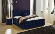 Boxspringbett Bella, blau, 180 x 200 cm, Härtegrad medium und fest