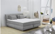 Boxspringbett Carla Mix, silbergrau, 180 x 200 cm, Härtegrad medium und fest