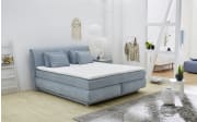 Boxspringbett Carla Mix, hellblau, 180 x 200 cm, Härtegrad medium und fest