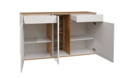 Sideboard Faro, weiß/Asteiche, 90 cm, inkl. Push-to-Open Funktion