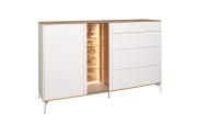 Sideboard Faro, weiß/Asteiche, 105 cm, inkl. Push-to-Open Funktion