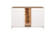 Sideboard Faro, weiß/Asteiche, 105 cm, inkl. Push-to-Open Funktion