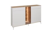 Sideboard Faro, weiß/Asteiche, 105 cm, inkl. Push-to-Open Funktion