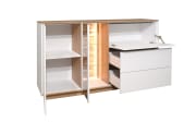 Sideboard Faro, weiß/Asteiche, 98 cm, inkl. Push-to-Open Funktion