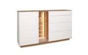 Sideboard Faro, weiß/Asteiche, 98 cm, inkl. Push-to-Open Funktion