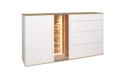 Sideboard Faro, weiß/Asteiche, 90 cm, inkl. Push-to-Open Funktion