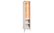 Standvitrine Faro, weiß/Asteiche, 195 cm, inkl. Push-to-Open Funktion