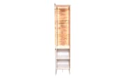 Standvitrine Faro, weiß/Asteiche, 195 cm, inkl. Push-to-Open Funktion