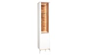 Standvitrine Faro, weiß/Asteiche, 195 cm, inkl. Push-to-Open Funktion