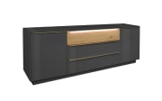 Sideboard Nova, anthrazit/Eiche massiv, inkl. Griffbeleuchtung