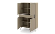 Highboard Reno, taupe/Edelstahl-Nachbildung