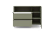 Kommode Reno, olivgrün/Edelstahl-Nachbildung 