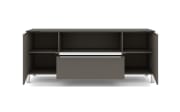 Lowboard Reno, anthrazit/Edelstahl-Nachbildung