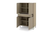 Highboard Reno, taupe/Edelstahl-Nachbildung