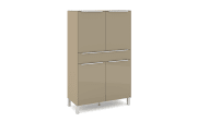 Highboard Reno, taupe/Edelstahl-Nachbildung