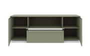 Lowboard Reno, olivgrün/Edelstahl-Nachbildung