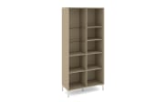 Vitrinenschrank Reno, taupe/Edelstahl-Nachbildung