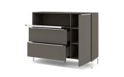 Kommode Reno, anthrazit/Edelstahl-Nachbildung