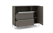 Kommode Reno, anthrazit/Edelstahl-Nachbildung