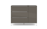 Kommode Reno, anthrazit/Edelstahl-Nachbildung