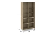 Vitrinenschrank Reno, taupe/Edelstahl-Nachbildung