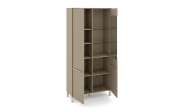 Vitrinenschrank Reno, taupe/Edelstahl-Nachbildung